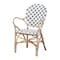 Baxton Studio Bryson Modern French Blue and White Weaving and Natural Rattan Bistro Chair 225-13113-ZORO - alternate 6